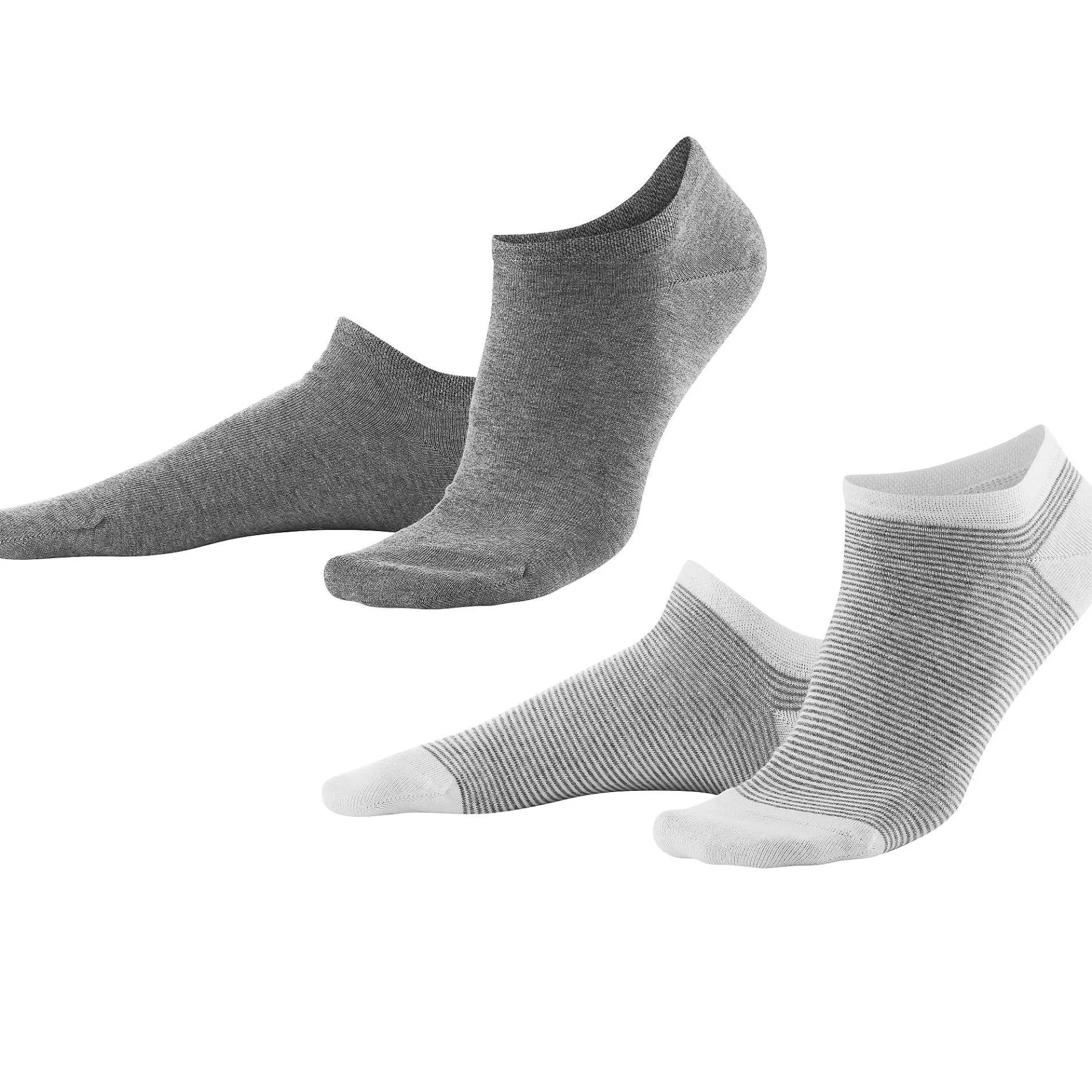 LIVING CRAFTS Ab | Sneakersokken, Set Van 2 Steengrijs Gemeleerd/Wit Store